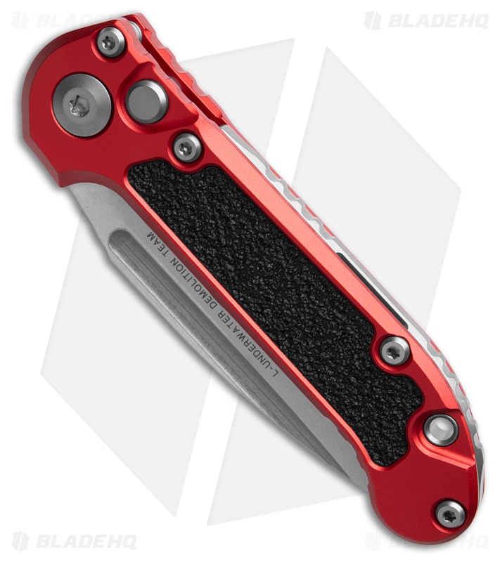 Microtech LUDT Gen III S/E Automatic Knife Red Aluminum + 3M Inlays (3.5" SW)