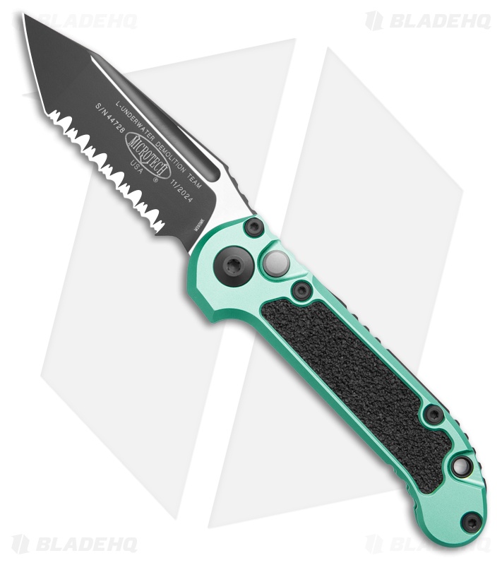 Microtech LUDT Gen III T/E Auto Knife Turquoise (3.5" Black Full Serr) 1136-3TQ