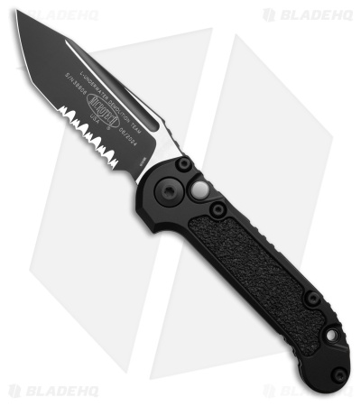 Microtech LUDT Gen III T/E Automatic Knife Black Aluminum (3.5" Black Serr)