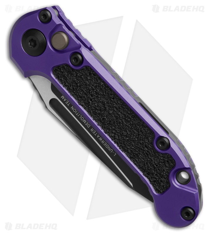 Microtech LUDT Gen III T/E Automatic Knife Purple Al (3.5" Black Serr) 1136-2PU