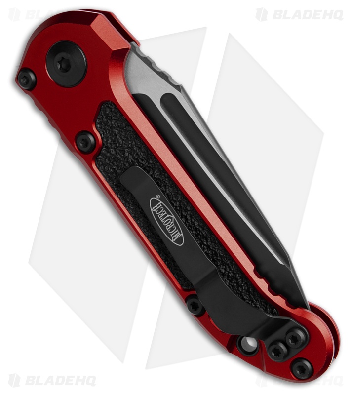 Microtech LUDT Gen III T/E Automatic Knife Red Aluminum (3.5" Black Full Serr)