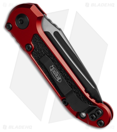 Microtech LUDT Gen III T/E Automatic Knife Red Aluminum (3.5" Black Full Serr)