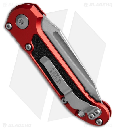 Microtech LUDT Gen III T/E Automatic Knife Red (3.5" Stonewash) 1136-10RD