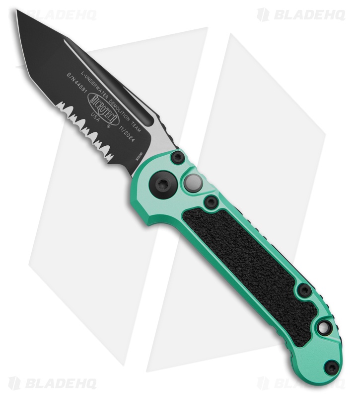 Microtech LUDT Gen III T/E Automatic Knife Turquoise (3.5" Black Serr) 1136-2TQ
