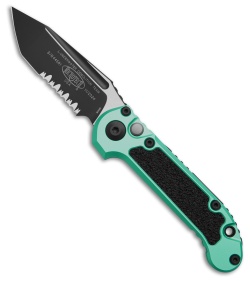 Microtech LUDT Gen III T/E Automatic Knife Turquoise (3.5" Black Serr) 1136-2TQ