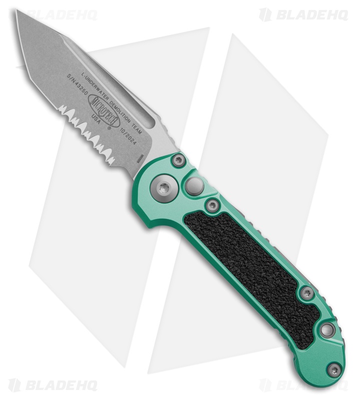 Microtech LUDT Gen III T/E Automatic Knife Turquoise Al (3.5" SW Serr) 1136-11TQ