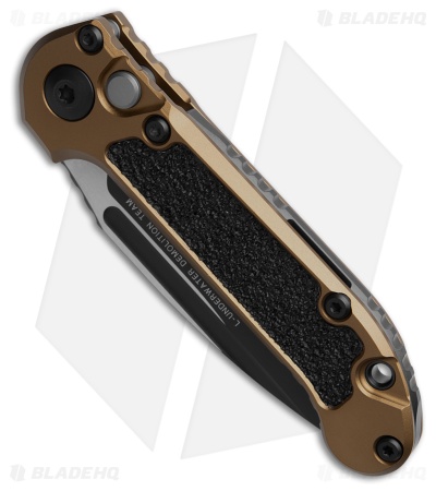 Microtech LUDT Gen III S/E Automatic Knife Tan Aluminum (3.5" Black Serr)
