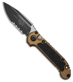 Microtech LUDT Gen III S/E Automatic Knife Tan Aluminum (3.5" Black Serr)