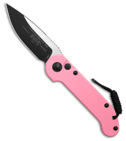 Microtech LUDT Automatic Knife Pink Aluminum (3.4" Black Two Tone)