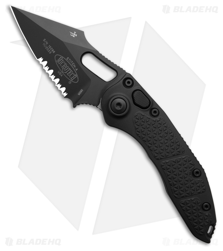 Microtech Stitch Automatic Knife Black Aluminum Black Serr