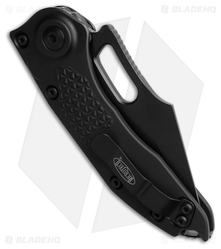 aimi　0710 Microtech Stitch Automatic Knife Black Aluminum Black Serr
