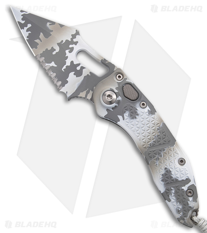 Microtech Stitch Automatic Knife Arctic Camo (3.75" Arctic Camo Serr) 169-2ACS