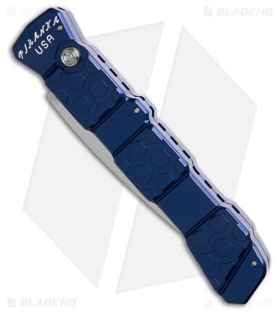 Piranha 21 Tactical Automatic Knife Blue Aluminum (3.38" Mirror) P-21B