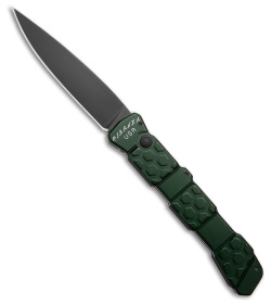 Piranha 21 Tactical Automatic Knife Green Aluminum (3.4" Black)