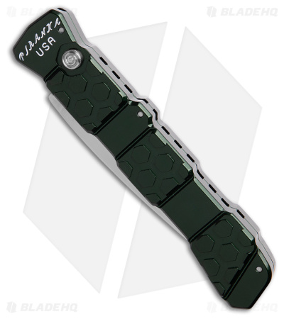 Piranha 21 Tactical Automatic Knife Green Aluminum (3.375" Mirror) P-21G