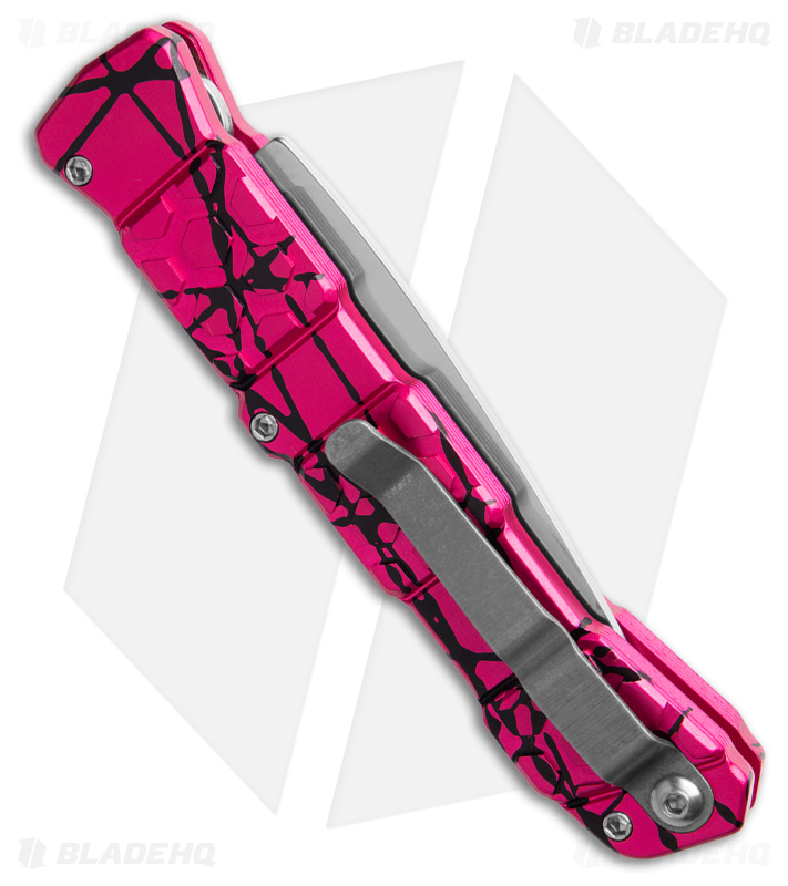 Piranha 21 Tactical Automatic Knife Pink/Black Aluminum (3.4" Polish) P-21PK