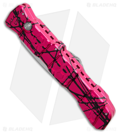 Piranha 21 Tactical Automatic Knife Pink/Black Aluminum (3.4" Polish) P-21PK