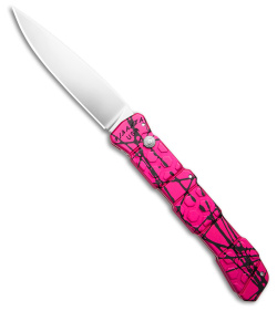 Piranha 21 Tactical Automatic Knife Pink/Black Aluminum (3.4" Polish) P-21PK