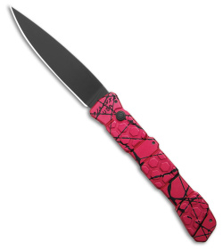 Piranha 21 Tactical Automatic Knife Pink/Black Aluminum (3.4" Black)