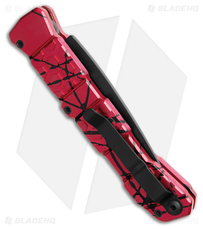 Piranha 21 Tactical Automatic Knife Pink/Black Aluminum (3.4" Black)