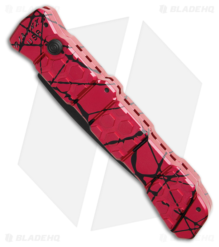 Piranha 21 Tactical Automatic Knife Pink/Black Aluminum (3.4" Black)