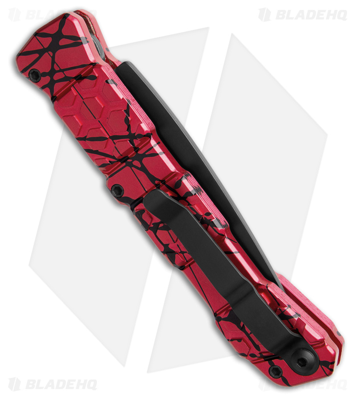 Piranha 21 Tactical Automatic Knife Pink/Black Aluminum (3.4" Black Serr)