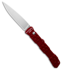 Piranha 21 Tactical Automatic Knife Red Aluminum (3.8" Mirror) P-21R