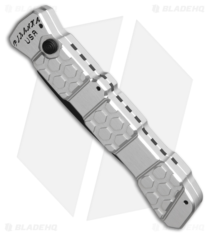 Piranha 21 Tactical Automatic Knife Silver (3.375" Serr) P-21STS