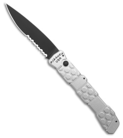 Piranha 21 Tactical Automatic Knife Silver (3.375" Serr) P-21STS