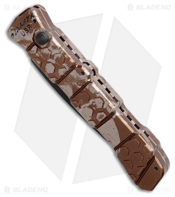 Piranha 21 Tactical Automatic Knife Tan Camo (3.375" Black) P-21CT