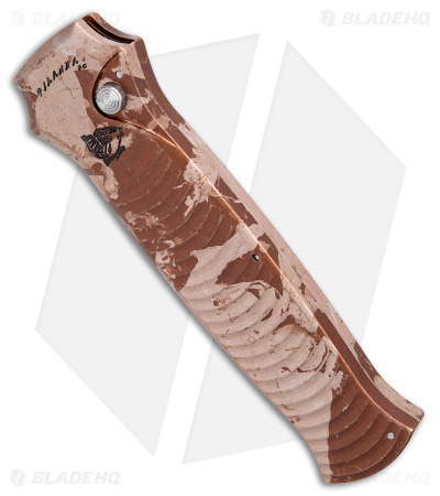 Piranha Bodyguard Automatic Knife Desert Camo Aluminum (3.3" Stonewash S30V)