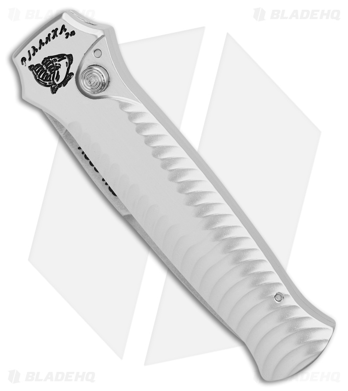 Piranha Mini-Guard Automatic Knife Silver (2.9" Stonewash)