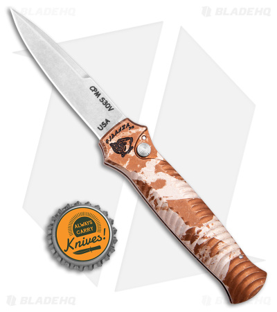 Piranha Mini-Guard Tactical Automatic Knife Desert Camo (2.9" Stonewash)