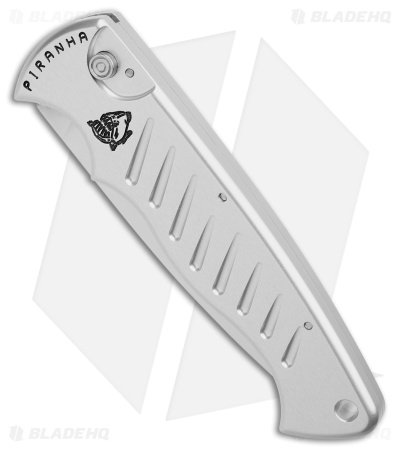 Piranha P-1 Automatic Knife Silver Aluminum (3.2" Mirror 154CM)