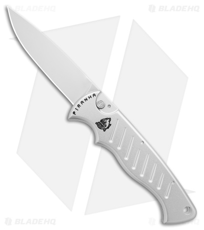 Piranha P-1 Automatic Knife Silver Aluminum (3.2" Mirror 154CM)