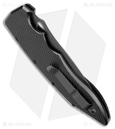 Piranha Predator Black Tactical Automatic Knife (4.1" Black)