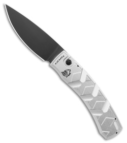 Piranha X Automatic Tactical Knife Silver Aluminum (3.3" Black 154CM)