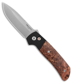 Pro-Tech Terzuola ATCF Automatic Knife Maple Burl Inlay (3.5" Stonewash)