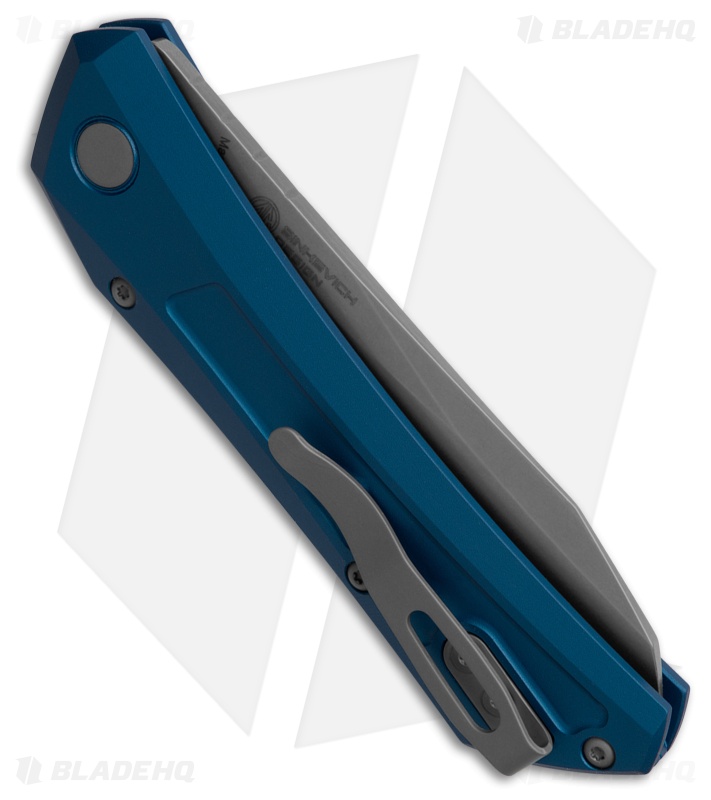 Pro-Tech Oligarch MagnaCut Sheepsfoot Automatic Knife Blue Al (3.25" Stonewash)