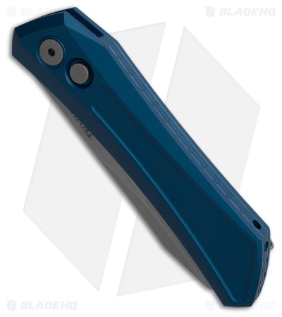 Pro-Tech Oligarch MagnaCut Sheepsfoot Automatic Knife Blue Al (3.25" Stonewash)