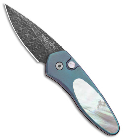 Pro-Tech Sprint Custom Automatic Knife Mother of Pearl/Titanium (1.95" Damascus)