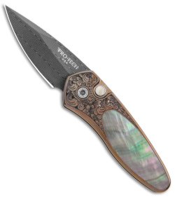 Pro-Tech Sprint Ultimate Custom Automatic Knife Bronze/Pearl (1.95" Damascus)