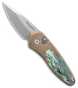 Pro-Tech Sprint Custom Automatic Knife Bronze/ Abalone (1.95" Stonewash)