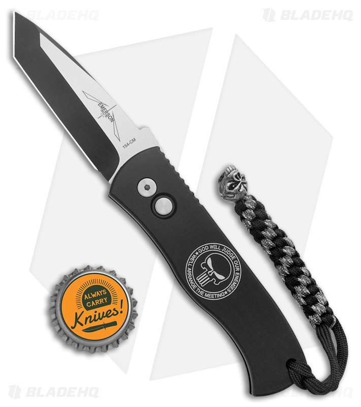 Pro-Tech Emerson CQC-7 Knife - Punisher Switchblade | Black Skull