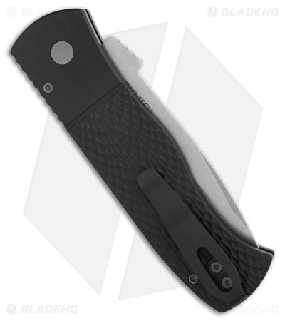 Pro-Tech Emerson CQC-7 Auto Knife Black Jigged Aluminum (3.25" Stonewash)