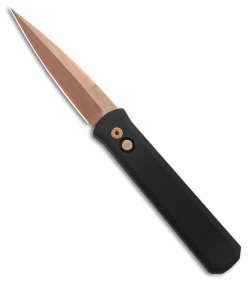 ザ・ゴッドファーザー Pro-Tech Godfather Automatic Knife Black Al Pearl Button Satin