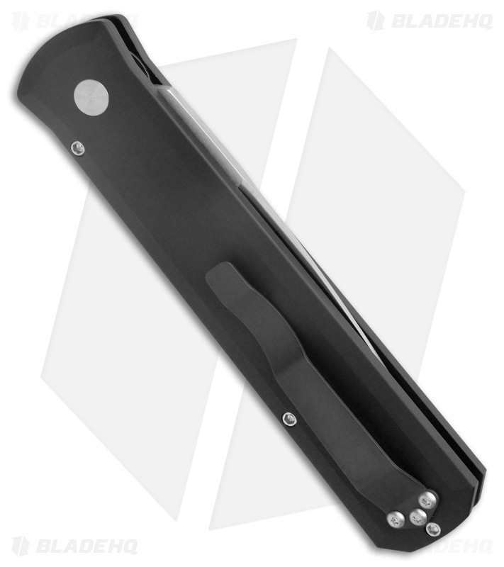 Pro-Tech Godfather Automatic Knife Solid Black (4" Satin) 921-Satin