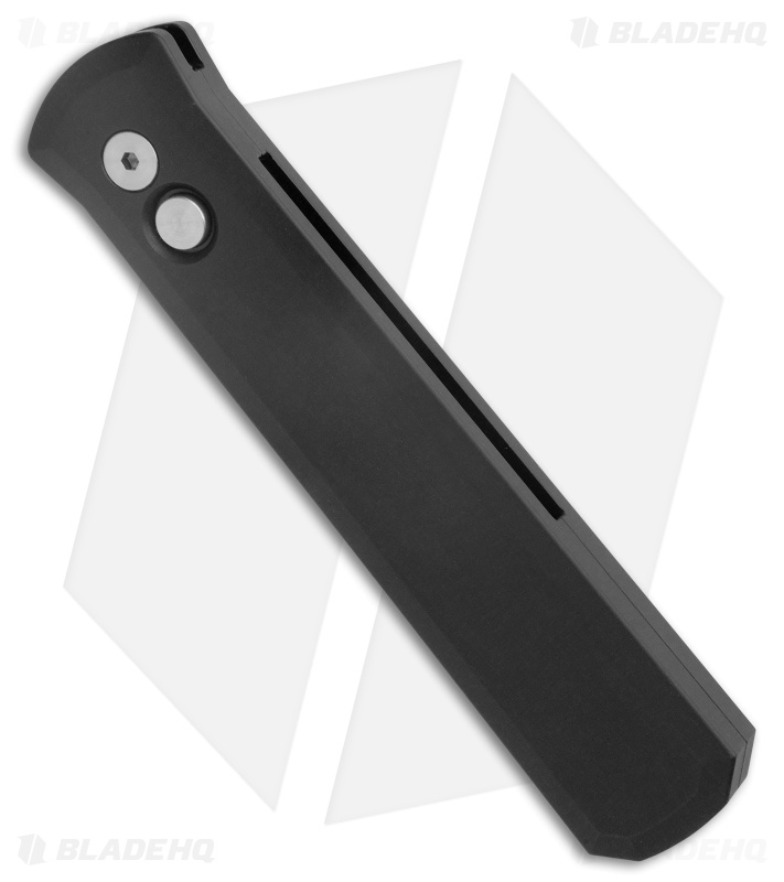 Pro-Tech Godfather Automatic Knife Solid Black (4" Satin) 921-Satin