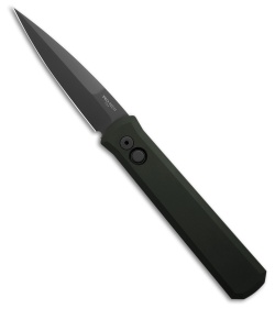 Pro-Tech Godfather Automatic Knife Dark Green Aluminum (4" Black)