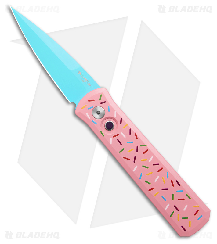 Pro-Tech Dessert Warrior® Godson Automatic Knife  Pink Donut (3.15" Blue)
